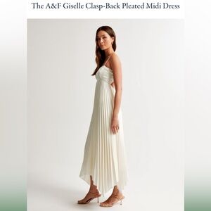 Abercrombie Cream pleated midi dress- NEW NEVER WORN